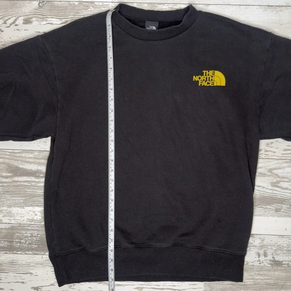 The North Face‎ Sweatshirt Mens Small Black Logo Back Graphic Fleece Pullover